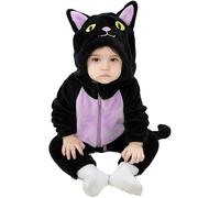 Xeadoffubio Toddler Baby Girl Boy Halloween Animal Costume Black Cat Costume Shark Costumes Fuzzy Warm Fall Winter Animal Jumpsuit Halloween Dinosaur Outfit (Purple, 100)