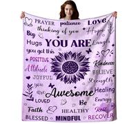 XeaGiasy Inspirational Blanket You are Awesome Positive Thoughts Throw Blanket Get Well Soon Gifts for Women Men 50"X40"
