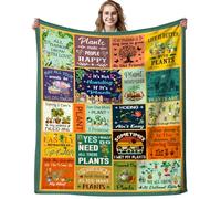 XeaGiasy Plant Blanket Gifts for Plant Lovers Flannel Plants Throw Blankets Gardening Gifts for Women Gardeners Mothers Day for Mom Unique Plants Themed Gift 50"X40"