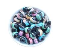 Xeahung 100 Pcs Colorful Round Acrylic Crystal Glass Beads Assorted Mixed Beads for DIY Jewelry Making Bracelet Necklace Earring Hair Accessories Craft Supplies (Mixed Color)