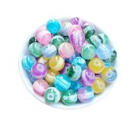 Xeahung 100 Pcs Colorful Round Acrylic Crystal Glass Beads Assorted Mixed Beads for DIY Jewelry Making Bracelet Necklace Earring Hair Accessories Craft Supplies (Colourful)