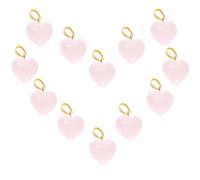 Xeahung 12 Pcs Heart Shaped Pendants Glass Crystal Glass Beads Charms for Jewelry Making Bracelets Earring Necklace Adults DIY Art Craft Projects Christmas Birthday Women Gifts, No Gemstone