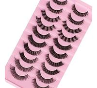 XEANCO False Eyelashes - 10 Pairs Russian Strip Lashes, Natural Look Fluffy Fake Eyelashes, Soft & Lightweight Eye Lashes for All Eye Shapes, Ideal for Parties & Gifts (Mix Eyelashes)
