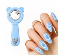 XEAOHESY 1Pc Cat Eye Nail Magnet, Blue Dual-Head Bear Ring Head with Mini Square Magnet & Heart-Shaped End for Black Hole & Heart Cat Eye Effect