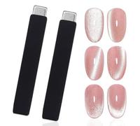 XEAOHESY Cat Eye Magnet for Nails Black Silicone Protective Rectangle Nail Magnet Tool Extended Strong Nail Magnet for Cat Eye Gel Nail Polish Nail Art (6cm)