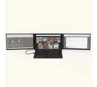 Xebec Tri-Screen 3 Laptop Screen Extender | Portable Monitor for Laptops 13″-18″ | Two 13.3 Inch Displays via One USB-C Cable | Plug and Play | Travel Case Included (Tri-Screen 3 for PC)