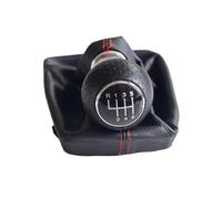 XEBRAD 12mm 5/6 Speed Gear Shift Knob Stick Boot Cover Case,for A4 B6 B7 2000-2008 Lever Handball Leather Gaiter Car Styling Gear Shift Boot Cover(Black 6 Speed-Red)