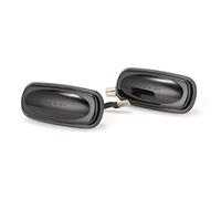 XEBRAD 2pcs Flowing Water Side Marker Signal Light Dynamic Side Repeater Indicator, for Land Rover, Discovery 2 Defender Freelander 1 Car Turn Signal Light(Smoked shell)
