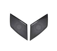 XEBRAD 2Pcs Stainless Steel Car Front Door Audio Speaker Cover Trim, for Peugeot, 408 2010-2019 2016 2017 2018 Interior Car Speaker Trim(Black)