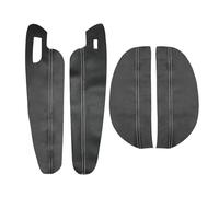 XEBRAD 4pcs, for VW, for Golf, for 7 VII MK7 2014 2015 2016 2017 2018 Only 2/3 Doors Car Interior Door Armrest Panel Microfiber Leather Cover Trim Car Interior Door Panel(Black-white line)