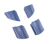 XEBRAD 4Pcs Set Carbon Fiber Car Interior Steering Wheel Trim Cover Sticker, for Ford, For Focus MK2 2005-2011, Decoration Accessories Steering Wheel Sticker(Common blue)