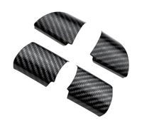 XEBRAD 4Pcs/Set Interior Car Steering Wheel Panel Cover Trim Sticker, for Ford, For Focus 2 MK2 2005-2011, Car-Styling Stickers Accessories Steering Wheel Sticker(Carbon Fiber Black)