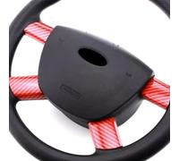 XEBRAD 4Pcs Set Interior Car Steering Wheel Panel Cover Trim Sticker, for Ford, For Focus 2 MK2 2005-2011, Car-Styling Stickers Accessories Steering Wheel Sticker(Red)