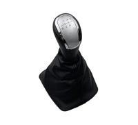 XEBRAD 5 6 Speed 12mm Gear Shift Knob Gaiter Boot Cover Case, for Skoda, for Octavia, A5 A6 2004-2012 Manual Lever Shifter Stick Handle Pen Gear Shift Boot Cover(Black 5 Speed Silver)