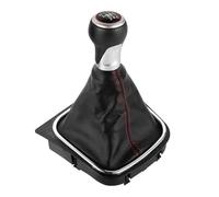 XEBRAD 5/6 Speed Car Gear Shift Knob Cover, for VW, for Golf, 5, for Golf, 6 MK5 MK6 R32 GTI 2004-2009 Manual Stick Handball Gear Shift Boot Cover(Black Red Line 6 Speed)