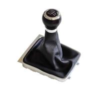 XEBRAD 5/6 Speed Car Gear Shift Knob Cover, for VW, for Passat, B6 2005 2006-2011 Stick Gaiter Boot Frame with Case Kit Gear Shifter Knob Gear Shift Boot Cover(Black 5 Speed)