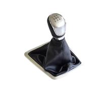 XEBRAD 5/6 Speed Car Gear Shift Knob Lever Boot Cover, for Ford, for Focus, 2 MK2 FL C-MAX 2006-2011 MK3 MK4 MK7 Galaxy Manual with Gaiter Gear Shift Boot Cover(Black Silver-5 Speed)