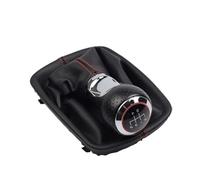XEBRAD 5/6 Speed Car Shift Gear Knob Boot Cover,for A4 B6 8E 2000-2004 A6 C5 4B 1997-2005 Black Red Line Lever Gaiter Gear Shift Boot Cover(Black R-5 Speed)