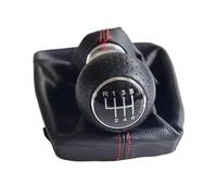 XEBRAD 5 6 Speed Gear Shift Knob Cover,for A4 8E B6 B7 2000-2008 Stick Lever Handball Leather Gaiter Boot Car Accessories Gear Shift Boot Cover(Black 6 Speed-Red)