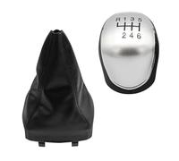 XEBRAD 5/6 Speed Gear Shift Knob Gaiter Boot Lever Shifter Handball Cover, for Ford, for Mondeo, 4 IV Mk4 2007-2014 Gear Shift Boot Cover(Black Silver 6 Speed 2pcs)