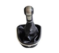 XEBRAD 5 6 Speed Gear Shift Stick Knob Cover, for Seat, Altea Leon II Toledo III ABS Lever HandBallCar Styling with Leather Gaiter Boot Gear Shift Boot Cover(Black 6 Speed)