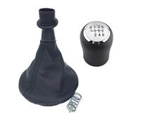 XEBRAD 5 Speed Car Gear Shift Knob Boot Cover, for VW, Transport T5 T5.1 T6 2003-2015 Gear Lever Stick Gaiter Gear Shift Boot Cover(Black Silver 6 Speed)