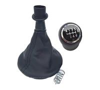 XEBRAD 5 Speed Car Gear Shift Knob Boot Cover, for VW, Transport T5 T5.1 T6 2003-2015 Gear Lever Stick Gaiter Gear Shift Boot Cover(Black Black 6 Speed)