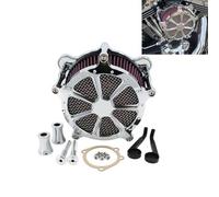 XEBRAD Air Filter Motorcycle Intake Cleaner CNC Chrome, for Harley, Dyna Bad Boy Fatboy Softail Springer Touring Electra Street Glide Motorcycle Air Filter Element