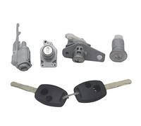 XEBRAD AL243 IGNITION SWITCH DOOR LOCK BARREL TRUNK FUEL CAP 2-BUTTON KEYS, for Civic, 06-08 Car Ignition Switch Lock Cylinder(BLACK 4PCS-2B)