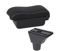 XEBRAD Car Accessories, for Citroen, for Berlingo Car Armrest Car Armrest Box Interior Centre Console Storage Box USB Car Armrest Box(BLACK B White Line 3usb)