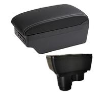 XEBRAD Car Accessories, for Dacia, for Duster 2019-2022 Car Armrest Box Center Console Storage Box With USB Car Armrest Box(BLACK C White Line 7usb)