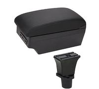 XEBRAD Car Accessories, for Fiat, 500, for CRONOS, for 500c Dolcevita Car Armrest Box Centre Console Storage Box USB Car Armrest Box(BLACK E1 Black Line)