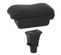 XEBRAD Car Accessories, for Fiat, 500, for CRONOS, for 500c Dolcevita Car Armrest Box Centre Console Storage Box USB Car Armrest Box(BLACK C2 Red Line)