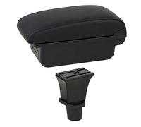 XEBRAD Car Accessories, for Fiat, 500, for CRONOS, for 500c Dolcevita Car Armrest Box Centre Console Storage Box USB Car Armrest Box(BLACK C1 Black Line)
