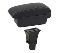XEBRAD Car Accessories, for Fiat, 500, for CRONOS, for 500c Dolcevita Car Armrest Box Centre Console Storage Box USB Car Armrest Box(BLACK B1 White Line)