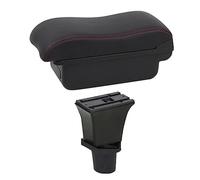 XEBRAD Car Accessories, for Fiat, 500, for CRONOS, for 500c Dolcevita Car Armrest Box Centre Console Storage Box USB Car Armrest Box(BLACK B2 Red Line)