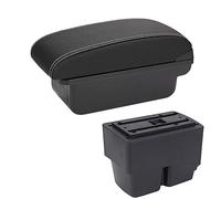 XEBRAD Car Accessories, for ford, for Fiesta, 2011-2018 Car Armrest Box Centre Console Storage BoxCar Armrests Car Armrest Box(BLACK C3 Black White Nousb)