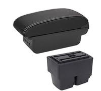 XEBRAD Car Accessories, for ford, for Fiesta, 2011-2018 Car Armrest Box Centre Console Storage BoxCar Armrests Car Armrest Box(BLACK B3 Black White 3usb)
