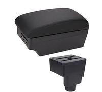 XEBRAD Car Accessory, for ford, for Ecosport, 2013 2014 2015 2016 2017 Car Armrest Box Car Arm Rest Center Console Storage USB Car Armrest Box(BLACK E1 Black Line)