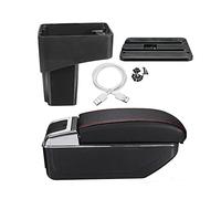 XEBRAD Car Armrest Box Center Console Lid Store Content Organizer Box W/7 USB Ports, for NISSAN, Juke Armrest 2010-2015 Car Armrest Box