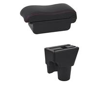 XEBRAD Car Armrest Box Centre Console Storage Box With USB Interior Car Styling Accessory, for Kia, for Picanto Car Armrest Box(BLACK C2 Red Line)