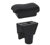 XEBRAD Car Armrest Box Centre Console Storage Box With USB Interior Car Styling Accessory, for Kia, for Picanto Car Armrest Box(BLACK B2 White Line)