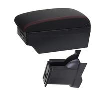 XEBRAD Car Armrests Box Center Centre Console Storage Box Retrofit, for Alto 2008-2016 Car Accessories Car Armrest Box(BLACK A1 Black Red 7usb)