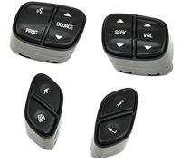 XEBRAD Car Cruise Control Button, for Oldsmobile, for Bravada 2004 Auto Parts Car Steering Wheel Radio Volume Control Switch Button Replacement 21997739 1999442 Steering Wheel Button Kit(BLACK Set)