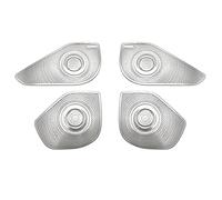 XEBRAD Car Door Audio Speaker Cover Loudspeaker Trim Frame Sticker Stainless Interior Accessories, for Hyundai, Tucson NX4 LWB 2021-2022 Car Speaker Trim(Matte Silver-Logo B)