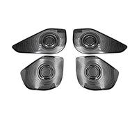 XEBRAD Car Door Audio Speaker Cover Loudspeaker Trim Frame Sticker Stainless Interior Accessories, for Hyundai, Tucson NX4 LWB 2021-2022 Car Speaker Trim(Black-Logo B)