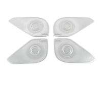XEBRAD Car Door Audio Speaker Cover Loudspeaker Trim Frame Sticker Stainless Interior Accessories, for Hyundai, Tucson NX4 LWB 2021-2022 Car Speaker Trim(Matte Silver-Logo A)