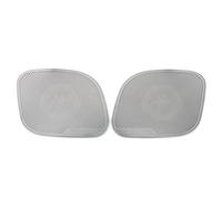 XEBRAD Car Door Audio Speaker Cover Loudspeaker Trim Frame Sticker Stainless Steel Interior Accessories, for Tesla, Model Y 2020-2021 Car Speaker Trim(Trunk Silver-Logo)