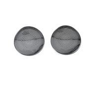 XEBRAD Car Door Audio Speaker Cover Loudspeaker Trim Frame Sticker Stainless Steel Interior Accessories, for Tesla, Model Y 2020-2021 Car Speaker Trim(Front Black-Logo)