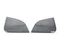 XEBRAD Car Door Audio Speaker Cover Loudspeaker Trim Frame Sticker Stainless Steel Interior Accessories, for Tesla, Model Y 2020-2021 Car Speaker Trim(Black With Logo)